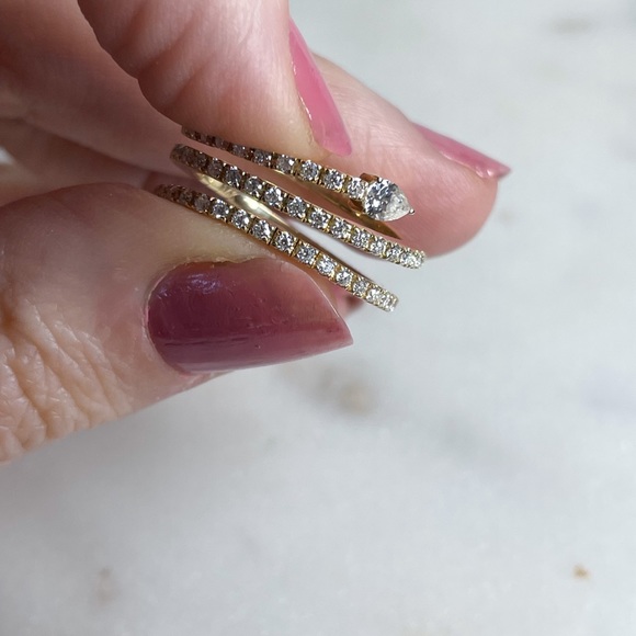 14k Gold Moissanite Snake Dragon Ring - Picture 7 of 17